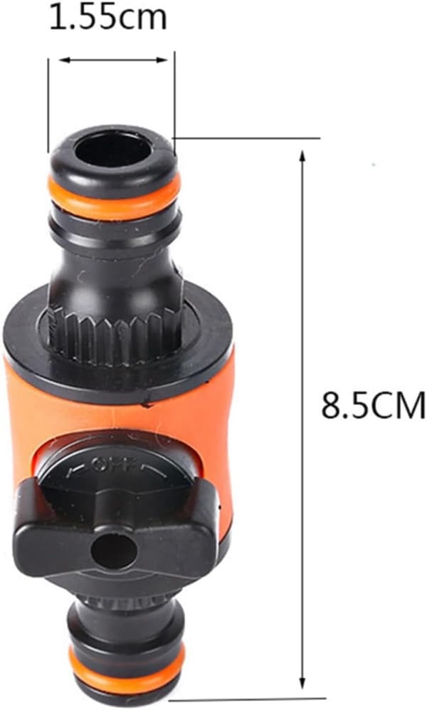2-pack Trädgårdsslang Snabbkoppling med Avstängningsventil, Trädgårdsslangskoppling (Orange)