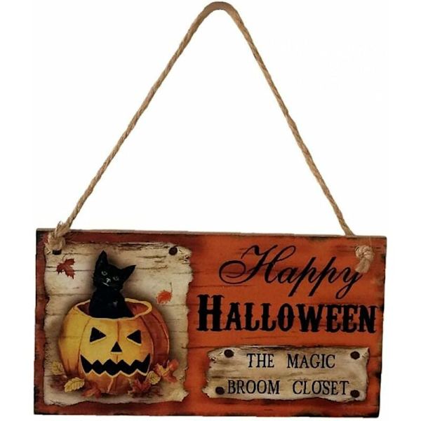 Hainice Halloween Träskylt Dörr Väggdekorationer Prydnader Par