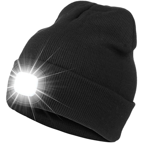 LED-stickad mössa vinterhalsvärmare USB-laddningsbara händer