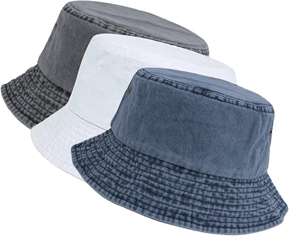 3-pack tvättade bomullshinkhattar Packable sommar utomhus keps Trav