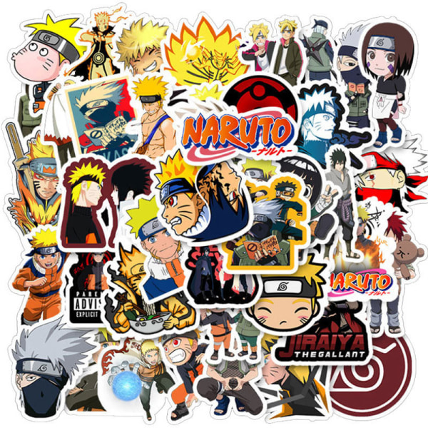 50-pack Naruto-klistermärken Vattentät vinyl tecknade klistermärken Vatten B
