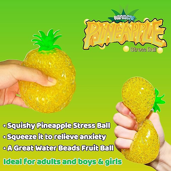 Ananas Stressbollar Squishy Vattenpärlor Boll Sensorisk Fidget Till
