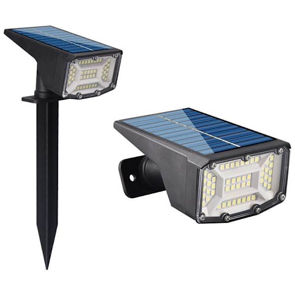 2-pakning, 50 LED solcellelamper utendørs vanntett IP66 solcellelamper