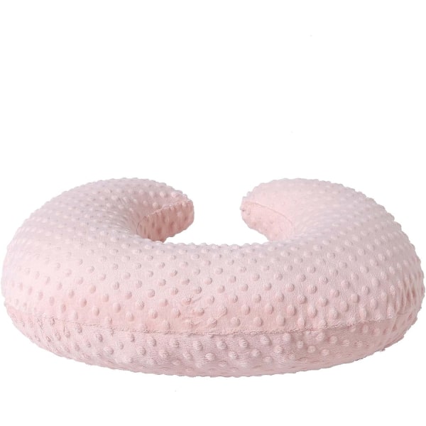 Ammepude og positioneringsstøtte, amning, flaske, baby pude med aftagelig super blød og tidsbestemt støtte til baby drenge og piger (lys rosa)