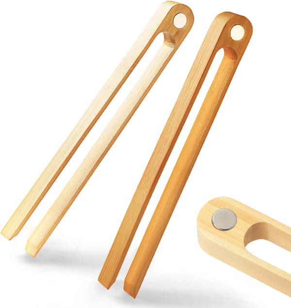 Magnetisk brödklämma i bambu: 22 cm träköksklämma - Mode