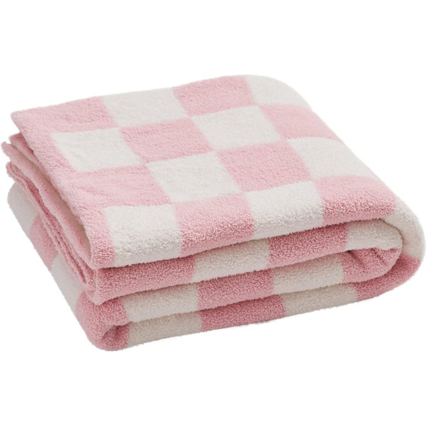 Tæppe Checkerboard Gingham Varmer Komfort Plys Vendbar