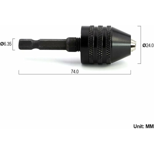 0,6-8 mm pikakytkennällä varustettu poranteräpidike, iskuavaimille, pikakytkennällä varustettu poranteräpidike