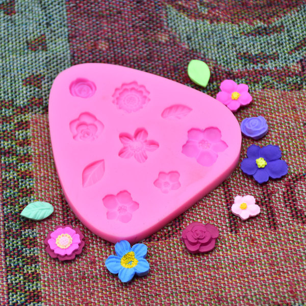 1 stk. Blomster Silikone Fondant Form Kage Bageform Sukkerkunst Chokolade