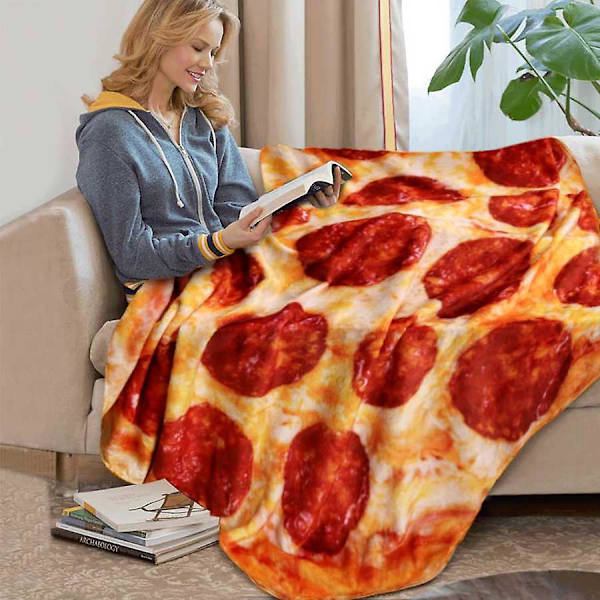 Kreativ blød varm flanel tortilla pizza tæppe rund form lavash uld sofa plaid plys sengetæppe vinter tæppe