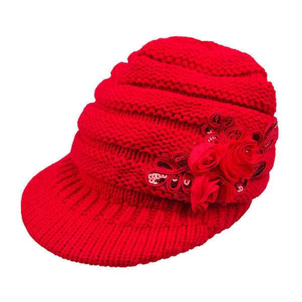 Vinterlue for kvinner, varm lue, rød - L (58-60 cm)