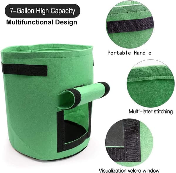 3 potatisodlingsväskor, 7 gallon trädgårdsodlingsväskor i non-woven fönsterplantpåsar