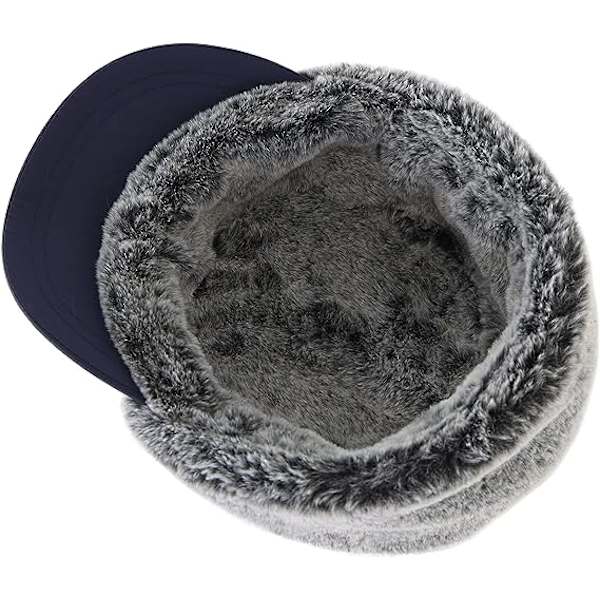 Herre Vinter Hat Brim Varme Ørevarmere Hat Faux Fur Baseball Cap Roy