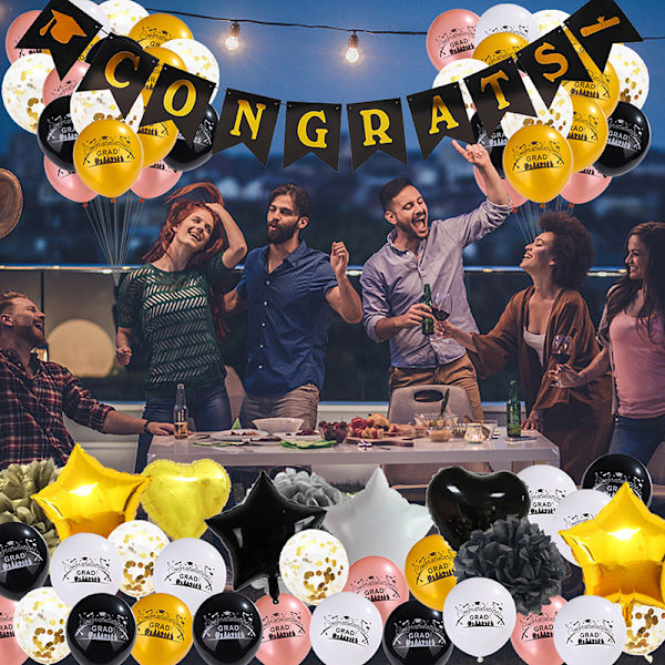 Festen forsyninger Graduation Ballonger sett