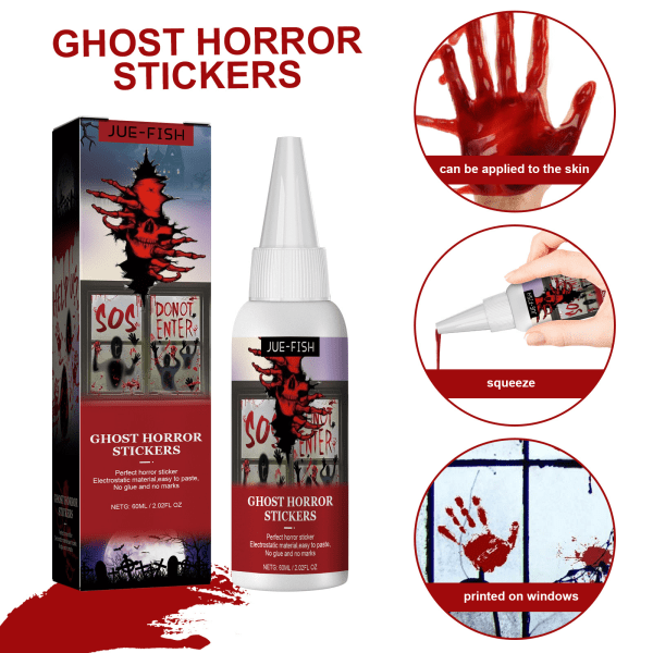 Halloween-tee-se-itse-nestemäiset ikkunatarrat, kauhutarrat
