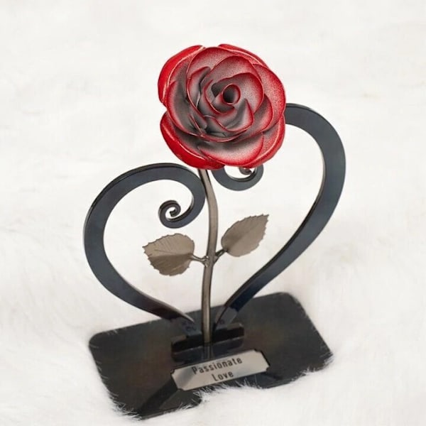 Jernmetall Rose Ornamenter Rose Med Hjerteformet Brakett