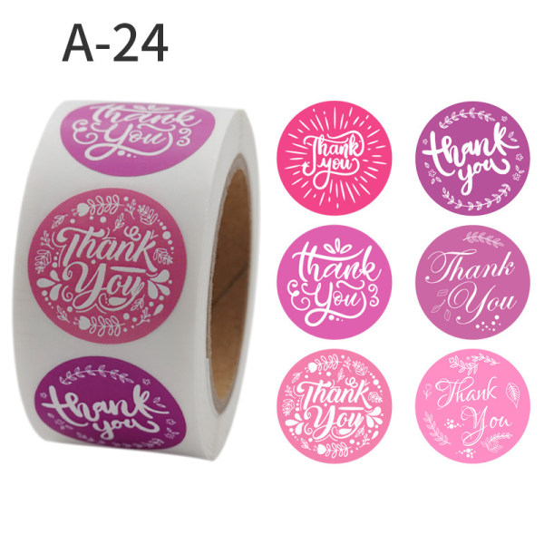 400 stk. 1'' Thank You Stickers 8 Blomsterdesigns af Thank You Label Stickers til G