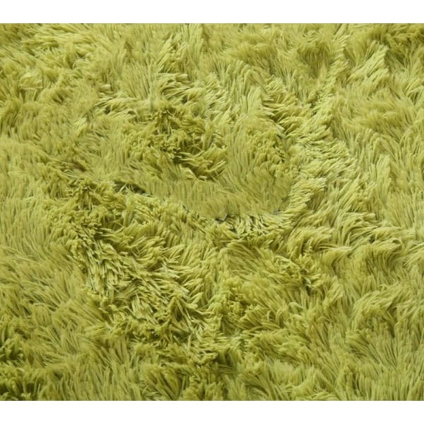 Stor fluffig enfärgad rund matta för moderna sovrum (Grön 120