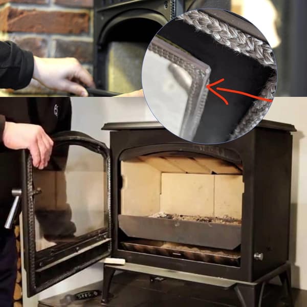 Braskamininsats Packning, Självhäftande Flätade Packningar för Spis, Skorsten,