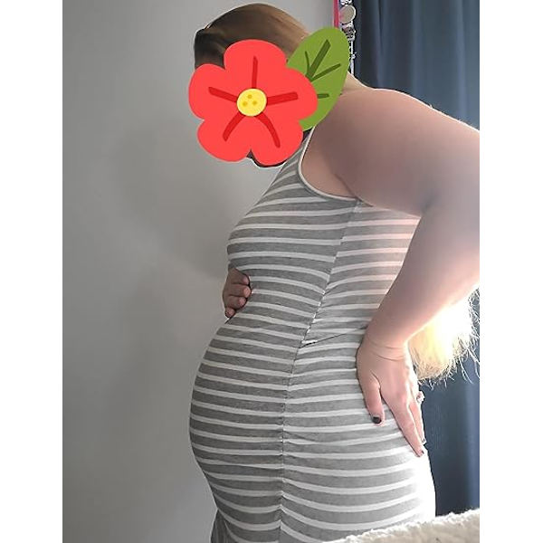 Daglig bruk og babyshower, Maternity Bodycon ermeløs kjole, Sid