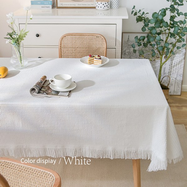 Rektangulär vaxduk i linneeffekt, vattentät och fläckavvisande, 90x90 cm