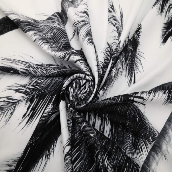 Beach Nature Vintage Palm Tree Art Svart Vit - Väggtapet -