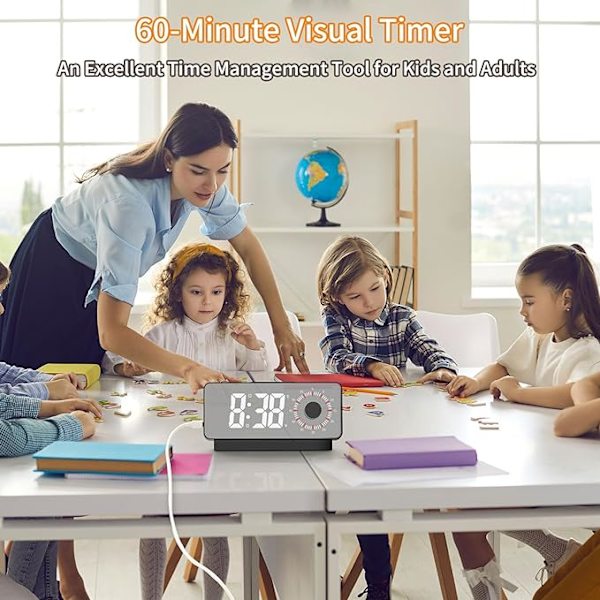 Digital klocka, väckarklocka med timer, snooze, morgonväckarklocka w