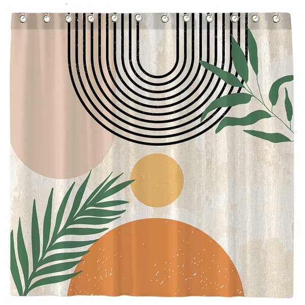 Mid Century Abstract Boho Dusjforhengsett Buesol Mod
