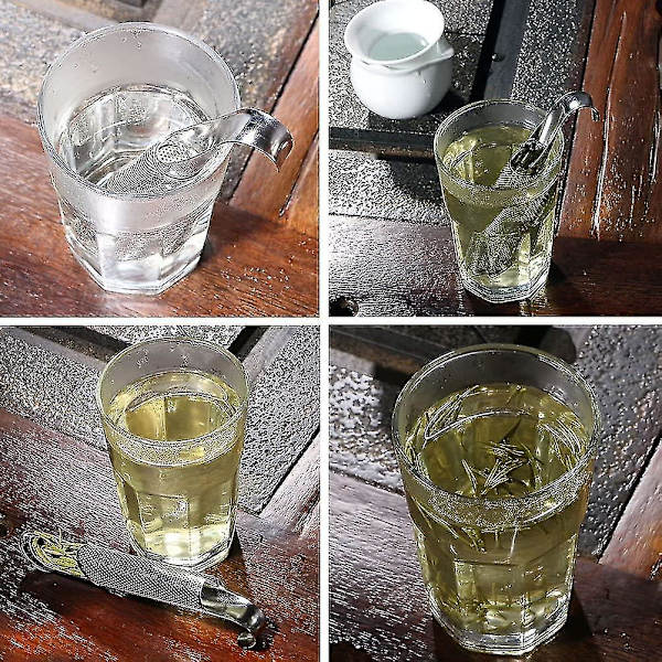 1 par tesil, teinfuser, urte- og krydderfilter i rustfritt stål