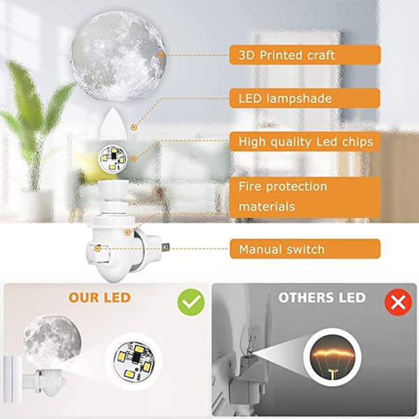 Plug In Lunar Moon Lamp Nattlys