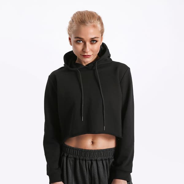 Kvinnors långärmad huvtröja crop top katttryck tröja XXL