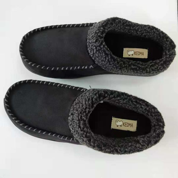Herres Moccasin-tøfler med Memory Foam Indersål, Slip on Hjemmesko
