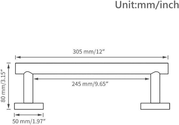 Moderne håndklædeholder, SUS304 rustfrit stål, 12\" håndklædeholder, vægmontering, børstet finish
