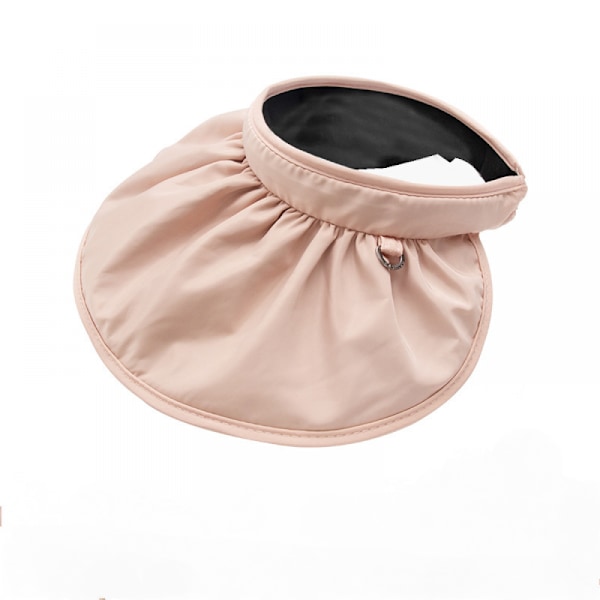 Dame Sommer Visor Hat Sol Visor Cap Sol Hat UV Beskyttelse Strand Cap Strand Rejse Hat Sort