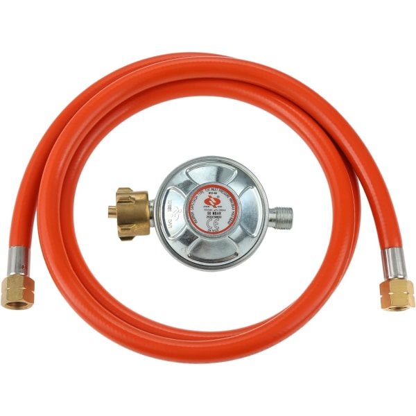 Gassregulator 50 mbar + Gasslange 1m50, tysk standard - 1,5 kg/t 1/4\" LKS