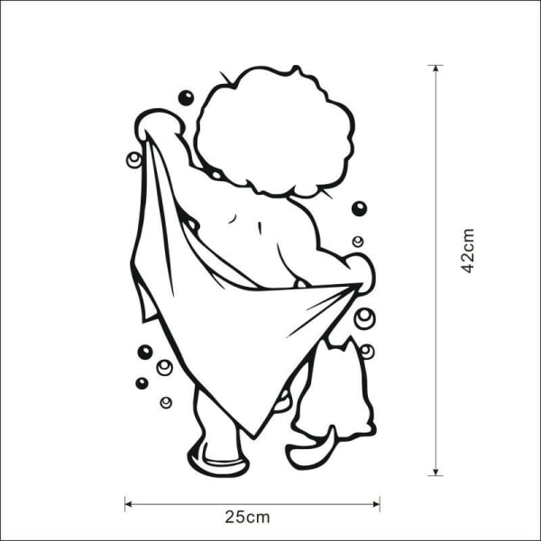Søte morsomme baby kjærlighet dusj vegg klistremerker vanntette baderomsglass
