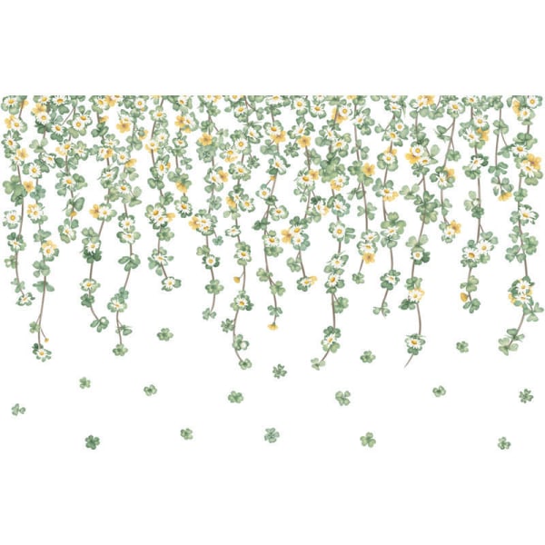 Et sett med veggklistremerker, blomsterplanter veggklistremer stue veggdekor