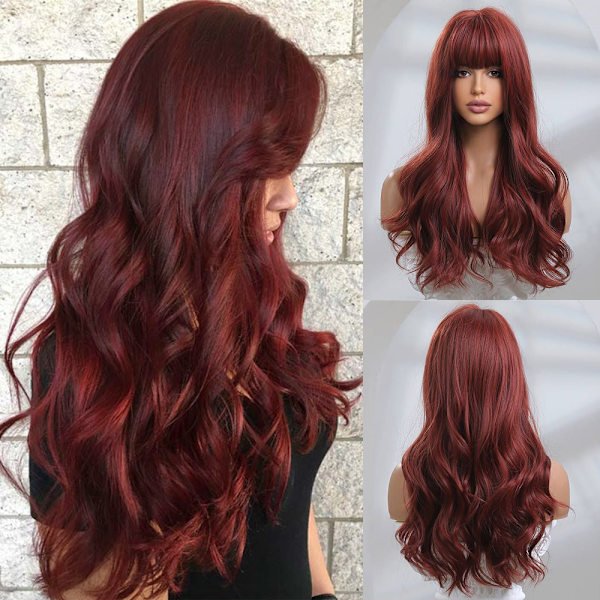 Fashion Wigs Långt Vågigt Lockigt Hår Värmebeständig Peruk Cosplay Peruk