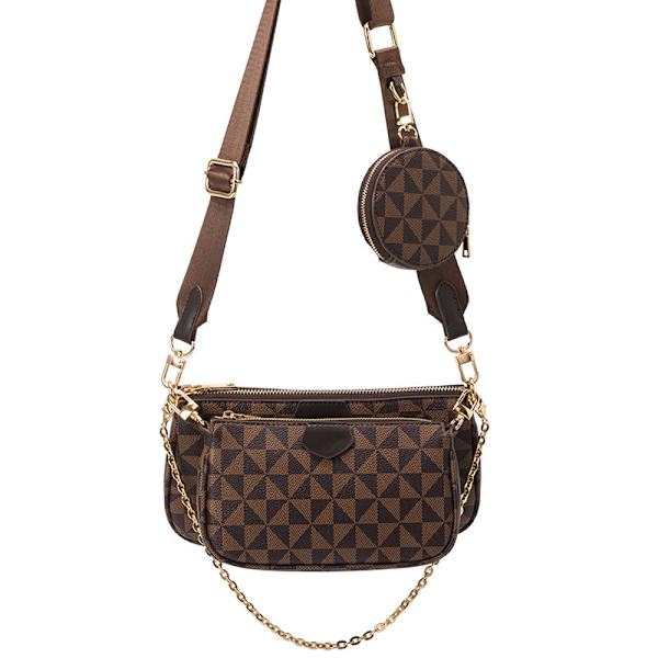 Uusi kuvio monivärinen muotibrändin suunnittelija 3-IN-1 Messenger-laukku Crossbod