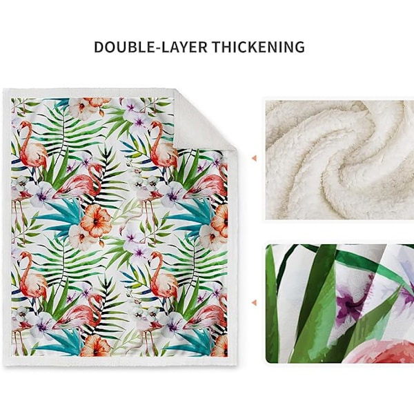 100*150cm Flamingo Sherpa Pläd Kast Teckning Mysig Lätt Hållbar Säng Soffa Pläd för Soffa Stol Säng Barnpresent Kvinnor