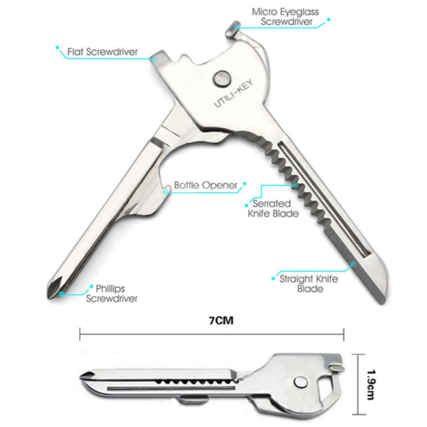 Mini Multi Tool 6 in 1 Multitool Keychain Screwdriver Pocket Tool