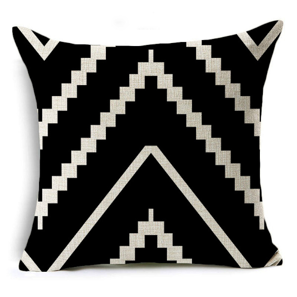 4 st svartvita geometriska målade tryckta örngott 45*45c