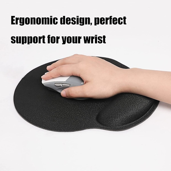 Tangentbords handledsstöd kit, Ergonomisk musmatta med handledsstöd Halkfri matta Memory Foam Musmatta Skrivbordstillbehör för dator, Laptop (Svart)