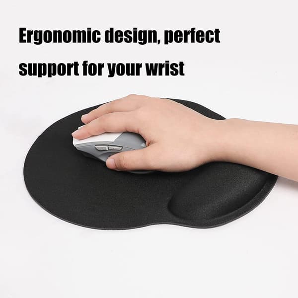 Tastatur Håndledsstøtte Sæt, Ergonomisk Musemåtte med Håndledsstøtte Skridsikker Måtte Memory Foam Musemåtte Skrivebordstilbehør til Computer, Laptop (Sort)