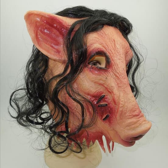 Masque de mascarade d'Halloween Chainsaw 3 Pig Bajie Mask With Ha