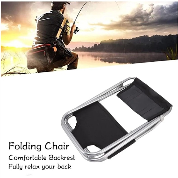 Utomhus Fällbar Pall, Fällbar Pall i Aluminiumlegering, Bärbar Mini Fällbar Pall, Ultralätt, med Förvaringsväska, för Fiske, Camping, Utomhusgrill