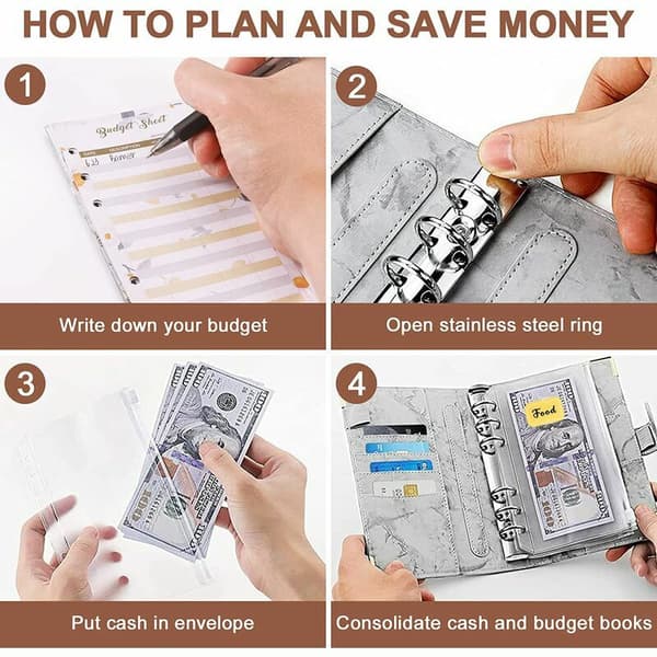 33 stk. A6 Budget Binder Budget Kuvert, PU Læder Budget Planner