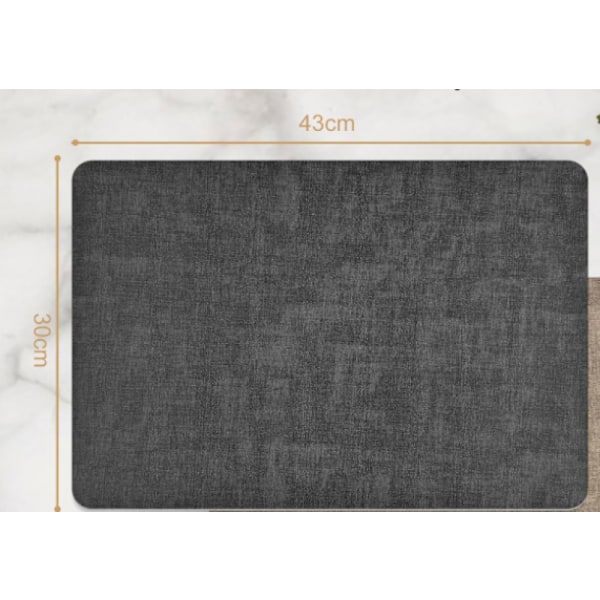 Pestävät muoviset tabletit: Kaksipuoliset pöytätabletit, 6 tabletin setti (tummanharmaa), lämmönkestävä ja liukumaton 43x30cm