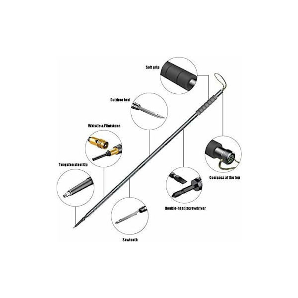 Trekking Pole Vandrestave Gåstave Trekkingstave Multi-Fun