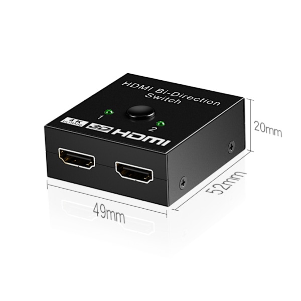 2 i 1 HDMI-switcher 4k-udgang High Definition Bidirectional Swit