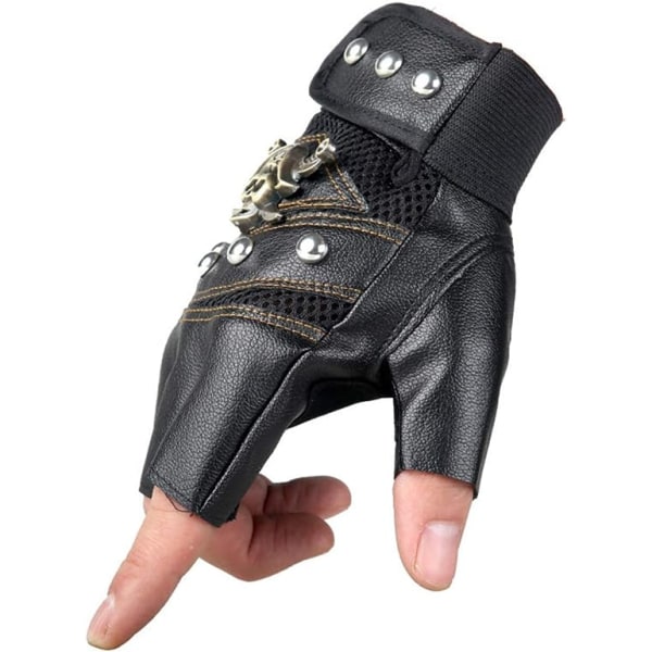 Svarta nitar handskar steampunk gotiska handskar punk kläder nitar mo